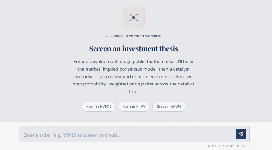 Biotech upside analysis workflow demo